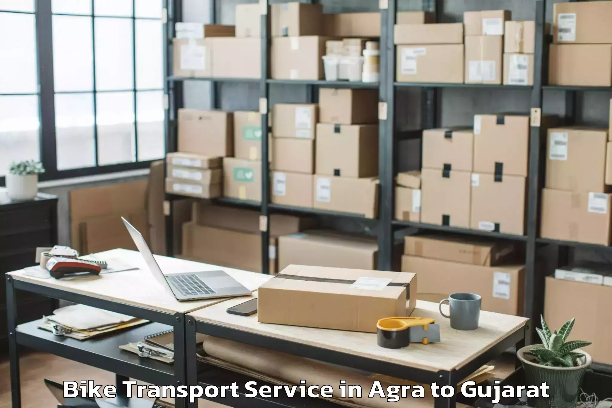 Hassle-Free Agra to Dhrangadhra Bike Transport